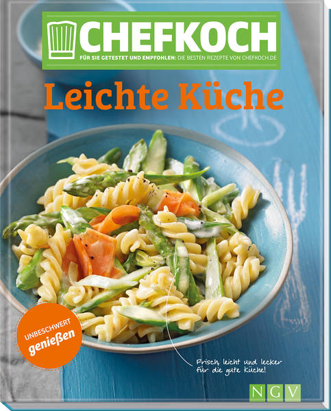 Unbeschwert genießen mit CHEFKOCH Sie wollen unbeschwert genießen und dabei mehr auf dem Teller haben als tagelang Salat oder einfaches Gemüse? In diesem neuen Buch finden Sie eine leckere Auswahl an vielfach getesteten und empfohlenen Rezepten von CHEFKOCH.de und dem gleichnamigen Magazin. Schlemmen Sie ohne Reue Koh-Samet-Garnelencurry, Tafelspitz mit Meerrettichsauce, Kartoffelpfanne mit grünem Spargel und Tomaten, Spinatpfannkuchen oder Rinderfilet mit Rahmchampignons. Dazu gibt es natürlich auch frische Salate, leckere Süppchen und leichte Desserts. Genuss auf schlanker Linie! - Endlich in Buchform: Die besten CHEFKOCH-Rezepte für leichte Küche - Alle Rezepte vielfach getestet und von Nutzern der CHEFKOCH-Website bewertet - Jedes Rezept mit brillantem Farbfoto