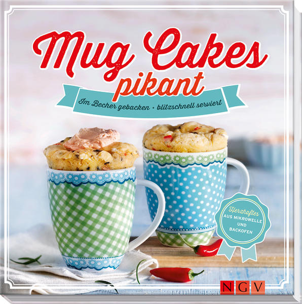 Mug's dir gemütlich! Sie sind auf der Suche nach einem blitzschnellen Snack oder haben Hunger auf eine herzhafte Kleinigkeit? Kein Problem, denn hier kommt die perfekte Lösung: Pikante Mug Cakes. Nach dem großen Erfolg der süßen Variante kommen hier die pikanten Küchlein, die ebenso fix direkt in der Tasse zubereitet werden. 2 Minuten in der Mikrowelle oder 20 Minuten im Backofen reichen völlig aus, bis die leckeren Snacks servierfertig sind.Ob mit Fleisch, Wurst, Fisch oder vegetarisch: Hier ist für jeden etwas dabei. Probieren Sie Antipast-Mug-Cakes mit getrockneten Tomaten und Parmesan, Griechische Mug Cakes mit Schafskäse und Oliven, Räucherlachs-Mug-Cakes mit Honigsenf oder Süßkartoffel-Mug-Cakes mit Chorizo und Erbsencreme-Topping: Sie werden von unseren neuen Rezeptkreationen begeistert sein! - 40 brandneue Trendrezepte für blitzschnell gebackene und hübsch servierte herzhafte Kuchen im Becher, ob als Partysnack, für die schnelle Mittagspause, zum Abendessen oder einfach zwischendurch - Unschlagbar kurze Zubereitungszeit in Mikrowelle oder Backofen - Ausführliche Schritt-für-Schritt-Anleitungen und brillante Farbfotos zu jedem Rezept - Liebevoll gestaltetes Backbuch, ideal auch als Geschenk - Wattierter Einband