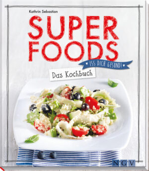 Die Alleskönner unter den Lebensmitteln! - 27 übersichtliche Foodporträts mit den wichtigsten Gesundheitseffekten auf einen Blick - Rund 60 einfache, kombinierte Rezepte für den optimalen Einstieg in die gesunde Ernährung mit Superfoods - Informative Einleitung zum Thema Superfoods Wer sich ausgewogen ernähren will, kommt an Superfoods nicht vorbei, denn Superfoods zeichnen sich durch eine besonders hohe Nährstoffdichte aus, vor allem Vitamine, Mineralstoffe, sekundäre Pflanzenstoffe, Antioxidantien, gesunde Fette und Proteine. Damit schützen sie Ihre Zellen und Organe und liefern Ihrem Körper mehr Energie und Vitalität. In diesem Buch stellen wir Ihnen 27 ausgewählte Superfoods in übersichtlichen Foodportraits vor, die Ihnen die wichtigsten Auswirkungen auf Ihre Gesundheit auf einen Blick zeigen. In 59 köstlichen Rezepten sind die verschiedenen Superfoods optimal kombiniert. Verzichten Sie in Zukunft auf Nahrungsergänzungsmittel und ergänzen Sie stattdessen Ihren Speiseplan mit Avocado, Goji-Beeren, Mandeln, Quinoa, Grünkohl und Co. Eine informative Einleitung bietet zusammen mit den 27 übersichtlichen Foodporträts praktische Hilfe bei der Ernährungsumstellung und zeigt die wichtigsten Gesundheitseffekte auf einen Blick. So essen Sie sich im Nu gesund!