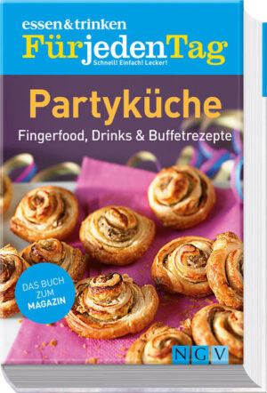 Immer ein Grund zum Feiern - Über 230 partytaugliche Rezepte - Salate, Suppen, Häppchen, Hauptgerichte mit und ohne Fleisch, Gebäck, Desserts und Getränke - Erprobt und gelingsicher - Jedes Rezept mit Farbfoto - Sammelband für Fans des beliebten Pocket-Magazins ""essen & trinken Für jeden Tag"" und solche, die es werden wollen Geburtstag, Jubiläum, Sektempfang, Grillparty oder Mädelsabend - Feste zu feiern gibt es viele. Und gutes Essen sollte immer mit dabei sein. In diesem Buch finden Sie über 230 leckere Rezeptideen für Ihre Party. Verführen Sie Ihre Gäste mit Käsebällchen-Nudelsalat, Oliven-Kräuter-Focaccia, Kürbis-Gorgonzola-Flammkuchen oder Pasteten mit Hühnerragout. Dazu ein spritziger Cocktail - Kiwi-Cooler, Kumquat-Cocktail oder Holunderblütenpunsch. Und zum süßen Abschluss Johannisbeer-Minz-Eis, Beeren-Pudding oder schnelles Tartufo. So machen Sie jedes Buffet und jeden Empfang zum Genusserlebnis.