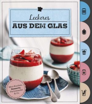 Köstliche Hingucker für jeden Anlass - Besonders praktisch: mit Griffregister zur optimalen Übersicht - Viele Rezepte sind perfekt geeignet als kulinarisches Geschenk oder fürs Büfett - Jedes Rezept mit Farbfoto, das Lust aufs Ausprobieren macht Im Glas angerichtet sieht alles gleich doppelt so appetitlich aus und praktisch ist es noch dazu! Ob im Glas geschichtet, gebacken, eingekocht oder serviert – unsere Leckereien sind nicht nur optisch der Hit, sondern schmecken auch einfach fantastisch. In diesem Buch finden Sie eine Vielzahl origineller Rezepte: von kulinarischen Mitbringseln wie Back- und Trockenmischungen, Kuchen im Glas, Marmeladen und eingelegtem Gemüse bis hin zu verlockenden Schichtdesserts und feinem Partyfood. Unsere handlichen Versuchungen sind gut zu transportieren, teilweise lange haltbar und praktisch portioniert – also perfekt als Geschenk oder fürs Büfett. Stöbern Sie zwischen Johannisbeercrumble im Glas, eingelegtem scharfem Schafskäse, Schichtmarmelade mit Mandeln oder frittierten Tintenfischringen auf zitronigem Olivensalat und finden Sie Ihr persönliches Lieblings-Glas.