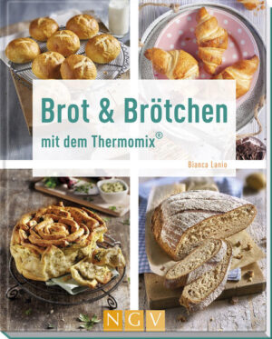 Brote & Brötchen wie vom Bäcker - ganz einfach mit dem Thermomix® • Über 60 herzhafte und süße Rezepte zu Broten, Brötchen, Partybroten und Aufstrichen für den Thermomix® TM5 • Alle Rezepte mit genauen Maschineneinstellungen und Gradangaben • Mit trendigen Pull-Apart-Breads und Zupfbroten • Kompakte Einleitung mit wichtigen Tipps zum Thema Brot backen und passenden Hilfsmitteln Immer nur kleine Brötchen backen? Nicht mit dem Thermomix®! Mühelos und schnell gelingen hiermit selbst schwere Brotteige. Unsere 47 Brot- und Brötchenrezepte lassen keine Wünsche offen. Freuen Sie sich auf Toast, Vollkorn-, Knäcke- oder Bauernbrot, Kaiserbrötchen, Bagels, Croissants und einen klassischen Hefezopf. Ein Extra-Kapitel zu den beliebten Partybroten beinhaltet vom trendigen Pull-Apart-Bread bis zur Knusperstange leckere Knabbereien für Ihr nächstes Fest. Und wer sich zum frisch gebackenen Brot auch noch etwas gönnen möchte, zaubert einfach einen unserer 16 umwerfenden Aufstriche oder eine süße Marmelade im Thermomix® dazu.