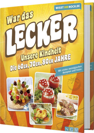 So schmeckte unsere Kindheit • 2,5 Millionen Fans: Das Kochbuch zu den Nostalgieseiten von WISST IHR NOCH...? auf Facebook • Dufte, prima, lecker: 70 Rezepte aus unserer Kindheit • Kann man essen: Arme Ritter, Mettigel, Toast Hawaii, Grießpudding ... • Positive Emotionen satt: Kulinarisches-nostalgisches Fotoalbum voller Erinnerungen Wir alle erinnern uns an Gerichte, die in unserer Kindheit so unglaublich lecker waren: natürlich der selbst gemachte Pudding (ohne Haut!), aber auch Spaghetti Bolognese wie im Urlaub oder - riesengroß, am liebsten mit viel Sauce - das Jägerschnitzel! Kommen Sie mit auf eine kulinarische Zeitreise der besonderen Art. Tauchen Sie ein in die 1960er, 70er und 80er Jahre und schwelgen Sie in Erinnerungen an gesellige Abende mit Familie und Freunden, an die Geborgenheit der heimischen Küche. Und an unverwüstliche Klassiker wie Frikadellen mit Kartoffelsalat, Reibekuchen, gefüllte Paprika oder Grießbrei. Dieser nostalgisch gestaltete Band ist Kochbuch und Bilderbuch zugleich. Emotional wie ein Fotoalbum aus unserer Kindheit, ist er prall gefüllt mit 70 Rezepten, unter denen auch Sie ganz sicher Ihr persönliches Lieblingsgericht wiederentdecken.