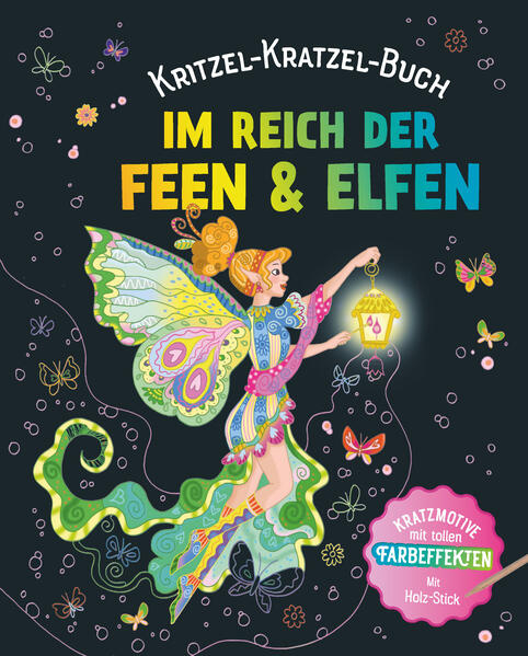 Magischer Kritzel- Kratzel- Spaß 12 zauberhafte Kratzbilder mit bunten Farbeffekten • Kreative Extraseiten: Tolle Bastelideen für deine Kratzbilder • Jedes Kratzbild auch zum Heraustrennen und Verschenken • Für Mädchen und Jungen ab 7 Jahren Tanzende Elfen, Feen mit Blumen, Schmetterlinge und Einhörner: In diesem Kritzel- Kratzel- Buch warten viele zauberhafte Wesen auf dich. Kratze mit deinem Holz- Stick die Figuren komplett oder nur teilweise aus und zeichne deine eigenen Muster, Linien und Punkte in das Bild. Mit deinen Buntstiften kannst du außerdem tolle Mandalas ausmalen. Das ganze Buch ist freigekratzt? Dann lerne auf den Kreativseiten, wie du eigenes Kratzpapier herstellst. Wir zeigen dir, wie’s geht! Auf die Stifte, fertig und losgekratzt! ACHTUNG! Nicht für Kinder unter 3 Jahren geeignet. Erstickungsgefahr wegen verschluckbarer Kleinteile.