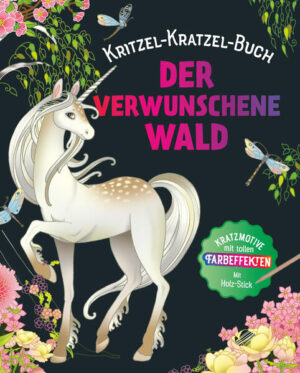 Märchenhafter Kritzel- Kratzel- Spaß • 12 zauberhafte Kratzbilder mit bunten Farbeffekten • Kreative Extraseiten: Tolle Bastelideen für deine Kratzbilder • Jedes Kratzbild auch zum Heraustrennen und Verschenken • Für Mädchen und Jungen ab 7 Jahren Entferne mit dem Holz- Stick die schwarze Schicht und begegne Feen, Einhörnern und zauberhaften Waldgeistern. Die fantastischen Bewohner des Waldes entführen dich in eine wunderbare Märchenwelt. Kratze die Figuren komplett oder nur teilweise aus und zeichne deine eigenen Muster, Linien und Punkte in das Bild. Mit deinen Buntstiften kannst du außerdem tolle Mandalas ausmalen. Das ganze Buch ist freigekratzt? Dann lerne auf den Kreativseiten, wie du eigenes Kratzpapier herstellst. Wir zeigen dir, wie’s geht! Auf die Stifte, fertig und losgekratzt! ACHTUNG! Nicht für Kinder unter 3 Jahren geeignet. Erstickungsgefahr wegen verschluckbarer Kleinteile.