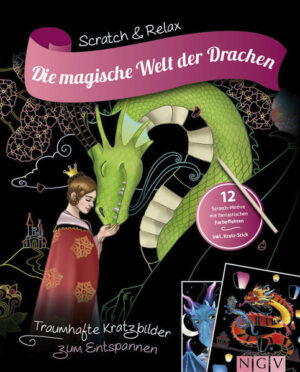 Drachenzähmen leicht gemacht • 12 faszinierende Drachen- Bilder mit fantastischen Farbeffekten • Spielerisches Freilegen der Motive • Jedes Drachen- Motiv auch zum Heraustrennen • Inklusive Holz- Stick zum Sofort- Losscratchen Erschaffen Sie magische Drachen- Welten. Lassen Sie sich dabei von den freiliegenden Motivteilen und bunten Umrisslinien leiten. Erwecken Sie die Drachen mit außergewöhnlichen Farbeffekten zum Leben: Hinter der leicht zu entfernenden Schicht zum Abkratzen warten leuchtende Farben und tolle Effekte auf Sie. Legen Sie Detail für Detail Drachen und Szenen frei und setzen Sie mit Mustern, Punkten oder Linien eigene kleine Akzente. Mit dem beigelegten Holz- Stick können Sie direkt loslegen! Auf in ein wahres Scratch- Abenteuer!