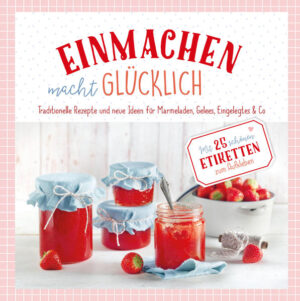 Einmachen macht einfach glücklich • HEISSGELIEBTE DAUERBRENNER: Mit Quittengelee,Kirschkon türe und Erdbeer-Rhabarber-Marmelade erhalten Sie immer die volle Punktzahl. • NEUE IDEEN: Himbeer-Thymian-Marmelade, Ingwer-Gelee und Beerenmarmelade mit Chiasamen kitzeln die verwöhnten Gaumen. • DA GEHT NOCH MEHR: Ob Birnenkompott, Beerensirup oder P- aumenchutney – hier gibt’s die volle Einmach-Vielfalt! • ZUM VERSCHÖNERN & VERSCHENKEN: Mit 25 hübschen Klebe-Etiketten, 24 Anhänger zum Ausschneiden als Download Starten Sie Ihren Tag mit einem Lächeln! Mit selbst gemachter Marmelade, Kon türe und Gelee wird jedes Brot zum Leckerbissen. Und auch in Form von Sirup, Chutneys und Kompott zeigen sich Beeren, Obst und Gemüse von ihrer feinsten Seite. Wir haben für Sie die schönsten Rezepte zusammengestellt – rund ums Jahr und quer durch den Garten.