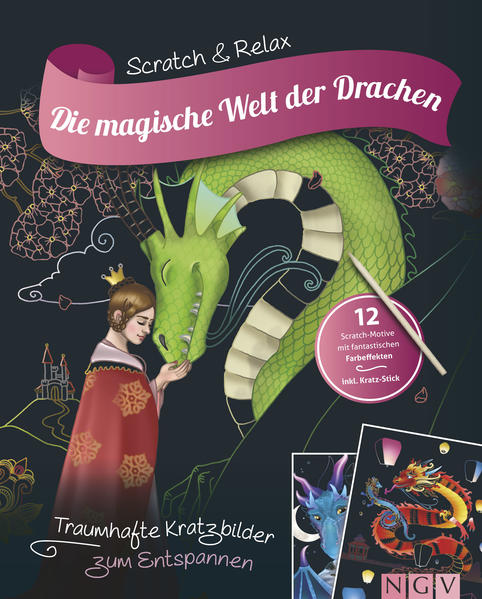 Drachenzähmen leicht gemacht • 12 faszinierende Drachen- Bilder mit fantastischen Farbeffekten • Spielerisches Freilegen der Motive • Jedes Drachen- Motiv auch zum Heraustrennen • Inklusive Holz- Stick zum Sofort- Losscratchen Erschaffen Sie magische Drachen- Welten. Lassen Sie sich dabei von den freiliegenden Motivteilen und bunten Umrisslinien leiten. Erwecken Sie die Drachen mit außergewöhnlichen Farbeffekten zum Leben: Hinter der leicht zu entfernenden Schicht zum Abkratzen warten leuchtende Farben und tolle Effekte auf Sie. Legen Sie Detail für Detail Drachen und Szenen frei und setzen Sie mit Mustern, Punkten oder Linien eigene kleine Akzente. Mit dem beigelegten Holz- Stick können Sie direkt loslegen! Auf in ein wahres Scratch- Abenteuer!