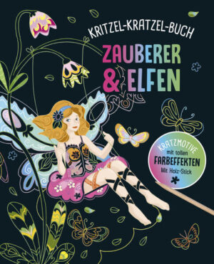 Entdecke magische Elfen und mächitge Zauberer • Alle Kratzbilder mit unterschiedlichen Farbeffekten • Extra: mit kreativen bastelideen für deine Kratzbilder • Jedes Kratzbild zum Heraustrennen und Verschenken • Mit Bambus- Stick • Für Kinder ab 5 Jahren Benutze den Bambus- STick wie einen Zauberstab und kratze die schwarze Schicht ganz oder teilweise weg. Wie durch Magie triffst du in der Welt der Zauberer und Elfen auf fantastische Fabelwesen und streifst durch farbenprächtige Landschaften. , Und wenn's noch mehr Farbe sein soll, kannst du alle Motive mit deinen Buntstiften ausmalen. Willkommen beim bunten Kritzel- Kratzel- Spaß! Achtung: Nicht geeignet für Kinder unter 3 Jahren. Erstickungsgefahr wegen verschluckbarer Kleinteile.