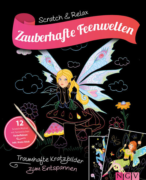 Abtauchen in Fantasiewelten • 12 traumhafte Feen- Bilder mit fantastischen Farbeffekten • Gestalte Detail für Detail dein individuelles Wunschbild • Jedes Scratch- Motiv auch zum Heraustrennen • Inklusive Bambus- Stick zum Sofort- Loslegen Erwecke 12 wunderschöne Feen- Motive zum Leben. Mit deiner Fantasie machst Sie aus den Kratzbildern wahre Kunstwerke: Hinter der leicht zu entfernenden Schicht zum Abkratzen warten leuchtende Farben und tolle Effekte auf dich. Lege Detail für Detail die fantasievollen Figuren und Szenen frei und setze mit Mustern, Punkten oder Linien eigene kleine Akzente. Mit dem beigelegten Bambus- Stick kannst du direkt loslegen! Die farbigen Umrisslinien leiten dich bei der Auswahl und Freilegung deines Wunschmotivs. "Scratch & Relax", das ist kreatives Entspannen