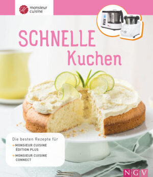 Schnelle Kuchen mit dem Monsieur Cuisine -Einfache Rezepte für Monsieur Cuisine édition plus und Monsieur Cuisine connect -Alle Rezepte für beide Maschinen geeignet -Köstliche Rezepte mit maximal 30 Minuten Vorbereitungszeit Schnell muss es gehen und lecker soll es sein? Da haben wir genau das Richtige für Sie und Ihre Küchenmaschine Monsieur Cuisine! Ob Pflaumen-Aprikosen-Pie, Carrot Cake, Nuss-Nougat-Cheesecake oder Schoko-Gugelhupf: Alle Rezepte haben maximal 30 Minuten Zubereitungszeit. Ob verführerisch süß mit Schokolade, saftig mit Obst, abwechslungsreich vom Blech, handlich in Portionen oder klassisch mit dem besonderen Twist - die Kuchen sind einfach und unwiderstehlich gut. Ihre Familie, liebe Freunde, hungrige Büro-Kollegen oder die Kita-Gruppe Ihres Kindes können sich freuen: Mit diesen Express-Rezepten gibt's von nun an noch öfter Selbstgebackenes!