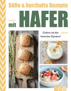 Hafer kann mehr als Flocken -Kochen & Backen mit Hafer - leckere Rezepte für Brote, Brötchen, Müsli, süßes Gebäck und Hauptgerichte -EXTRA: Hafermilch - die gesunde Getreidemilch selbst machen und damit mixen -Echte Power - Hafer ist unser heimisches Superfood: gesund, vielseitig und besonders nachhaltig -Gut verträglich - Hafer kann oft auch bei Glutenintoleranz verzehrt werden -Praktische Ausstattung - Mit Klappenbroschur Egal ob Porridge, Cookies, Brötchen oder selbstgemachte Pflanzenmilch - Hafer ist schwer angesagt. Inzwischen sind nicht nur die klassischen Haferflocken ein Dauerbrenner, sondern auch viele andere Hafer-Produkte. Und das zu Recht, denn das heimische Superfood ist nicht nur gesund und nachhaltig, weil in Europa angebaut, sondern auch besonders vielseitig einsetzbar. Dieses Kochbuch bietet nicht nur beliebte Frühstücksideen vom leckeren Müsli bis zum knusprigen Haferbrot, sondern eine bunte Vielfalt an süßen und herzhaften Rezepten rund um Hafer: -Warum Hafermilch nicht mal selber machen? Hier zeigen wir Ihnen, wie es einfach geht und welche leckeren Drinks Sie daraus zaubern können. -Schnelle Energie beim Sport - Mit unseren gesunden Snacks vom Dattelriegel bis zu Müslibites liegen sie immer richtig -Ein Crumble kommt selten allein. Stimmt! Deshalb gibt’s bei uns gleich mehrere Rezeptideen und viele süße Kuchen, Kekse und Waffeln dazu. -Hafer als Hauptgericht? - Natürlich! Probieren Sie Zitronenhafer mit mariniertem Lachs, Kürbis-Tomaten-Curry auf Hafergrütze oder Hafer-Tartelettes mit buntem Gemüse.