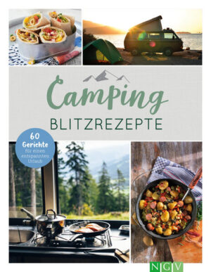 Campingküche ganz entspannt -60 köstliche Blitzrezepte für Kochplatte, Gaskocher oder Grill - auch viele kalte Gerichte -Supereinfach: wenige Zutaten, einfache Arbeitsschritte, wenig Küchenequipment, ruckzuck fertig -Jede Menge nützliche Tipps: Grundausstattung an Vorräten, notwendige Küchenutensilien & Co. -Überall dabei: Auch super für die entspannte Urlaubsküche im Ferienhaus oder in der Ferienwohnung Camping ist totale Freiheit - auch kulinarisch! Denn anders als im Hotel kann man essen, was man will und wann man will. Wer sich unterwegs nicht nur von Konserven ernähren möchte, aber auch nicht lange den Kochlöffel schwingen will, braucht die richtigen Rezepte - hier sind sie! Denn auch mit nur wenigen Zutaten und eingeschränktem Equipment lassen sich im Handumdrehen leckere Gerichte zaubern: Ob Snacks oder richtige Sattmacher. Mit Fleisch, Fisch oder veggie. Aus Pfanne, Topf, vom Grill oder kalt: Alle 60 Gerichte sind ruckzuck zubereitet und schmecken Groß und Klein. Wir zeigen außerdem, was in den mobilen Vorratsschrank gehört und welches Basic-Küchenequipment hilfreich ist. Viele weitere praktische Tipps sorgen für entspanntes Kochen - schließlich ist ja Urlaub!