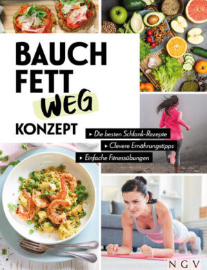 Bauchfett gesund und dauerhaft verlieren • Genau erklärt – Ursachen, Auswirkungen von und Abhilfe gegen Bauchfett • Fit & aktiv – einfaches Ausdauer-Sportprogramm und 10-Minuten-Fitness-Einheiten • Gesund & lecker – Über 40 Rezepte für Frühstück, Mittag- und Abendessen • EXTRA: Ein 2-Wochen-Speiseplan zur einfachen Ernährungsumstellung • Praktisches Flexo-Cover So ein kleines Bäuchlein, was macht das schon? Leider ziemlich viel, denn Bauchfett kann der Gesundheit schaden und Auslöser verschiedenster Krankheiten sein. Diabetes mellitus, Fettleber und Herz-Kreislauf-Erkrankungen können unter anderem die Folge von sogenanntem viszeralen Fett sein. Selbst schlanke Menschen können bei ungesunder Lebensweise darunter leiden, denn Bauchfett umschließt die inneren Organge und ist nicht immer von außen erkennbar. Da gibt's nur eins: das Fett muss weg! Die gute Nachricht: Dieses Buch bietet die perfekte Mischung aus über 40 leckeren Rezepten und einem stressfreiem Sportprogramm, damit Sie Ihr Bauchfett schnell wieder loswerden. Dazu gibt es eine umfangreiche Einleitung, die erläutert wie Bauchfett entsteht, welche negativen Folgen damit einhergehen können und wie Sie Bauchfett am eigenen Körper feststellen können. Ernährungswissenschaftliche Tipps helfen bei der Umstellung auf eine gesunde, ausgewogene Ernährung mit viel Gemüse, wertvollen Eiweißen und guten Fetten, die schnell beim Abnehmen hilft. Einen leichten Einstieg unterstützen über 40 leckere Rezepte und ein 2-Wochen-Speiseplan, der keine Wünsche offen lässt. Für mehr Bewegung im Alltag sorgen ein durchdachtes Ausdauer- und Fitnessprogramm, das im Buch ausführlich beschrieben wird. Über 20 abwechslungsreiche 10-Minuten-Fitness- und Yoga-Workouts bieten stressfreie Sporteinheiten, die Sie einfach und schnell in den Alltag integrieren können. So bringen Sie Ihr Bauchfett im Nu zum Schmelzen und werden überschüssige Pfunde dauerhaft los!