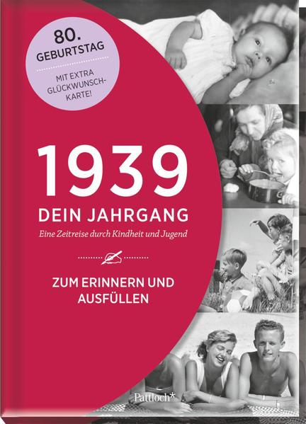 • Das erste Jahrgangsbuch, das Zeitgeschehen und persönliche Erinnerungen kombiniert • Geschenkidee zum 80. Geburtstag: gelebte Geschichte, besondere Momente, bewegende Erinnerungen • Informative Querschnitte aus Politik, Kultur, Gesellschaft, Mode, Unterhaltung und Sport • Erinnerungsbuch mit 16 personalisierbaren Seiten mit inspirierenden Fragen zum Ausfüllen und Eintragen • Mit Platz zum Einkleben von persönlichen Fotos • Eine Film- Zeitreise in Form von QR- Codes lässt die Vergangenheit lebendig werden. • Das ganz besondere Buch- Plus: eine passende Glückwunschkarte komplettiert das Geschenk. • Emotionales, historisches Bildmaterial • Stilvolles, zeitloses Magazin- Layout • Textfeld für eine persönliche Widmung auf der ersten Seite • Langlebiger, stabiler und hochwertig veredelter Einband aus laminierter Pappe • Maße: 17,0 x 24,0 cm, 64 Seiten Die 39er: aufgewachsen mit Murmeln, Affenschaukeln und dem Wirtschaftswunder Die Kinder, die 1939 geboren werden, sind etwas ganz Besonderes. Für ihre Eltern sind sie ein wundervoller Lichtblick in den dunklen Zeiten des beginnenden Weltkriegs. Die 39er müssen oft stark sein, aber sie lassen sich nicht unterkriegen und erleben nach den entbehrungsreichen 40er Jahren als Teenager hautnah den Boom der 50er Jahre mit: inklusive Rock’n’Roll, James Dean, Milchshakes und Petticoat. Eine Kindheit in Kriegsund Nachkriegszeiten, Jahrzehnte voller Fortschritte sowie das Zurücklegen eines ereignisreichen Weges bis in ein stolzes Alter: Der 80. Geburtstag ist ein perfekter Anlass, auf das Erlebte zufrieden und staunend zurückzublicken. 16 personalisierbare Seiten: zum Skizzieren der eigenen Biographie Dieses Geschenkbuch bietet nicht nur die Gelegenheit, gemeinsam mit Freunden und Familie die Geschichten spannender Jahrzehnte zu rekapitulieren. Die zusätzlichen Seiten zum Selbst- Befüllen mit Fragen zur Geburt, Kindheit und Jugend des 39ers lassen die ganz persönlichen Erinnerungen des Jubilars und die schönsten Momente seines Lebens wieder lebendig werden. Außerdem gibt es frei gestaltbare Zeilen, auf denen das Geburtstagskind seine eigenen Gedanken zum Jetzt und Damals festhalten kann. Fragen zur eigenen Lebensphilosophie sowie kluge Denkanstöße geben dabei wunderbare Impulse. Dadurch wird das Jahrgangsbuch zur individuellen Zeitkapsel, die man auch zu späteren Geburtstagen immer wieder gerne öffnet. Ein Jahrgangsbuch, das zum gemeinsamen Gespräch anregt Wussten Sie, dass - die beliebtesten Namen im Jahr 1939 unter anderem Helga, Ingrid, Hans oder Dieter waren, - 1 kg Butter 3,14 DM kostete, wobei der durchschnittliche Wochenlohn eines Facharbeiters bei gerade mal 46 DM lag, - der Filmklassiker „Vom Winde verweht“ in die US- Kinos kam und bis heute der kommerziell erfolgreichste Hollywood- Film ist, - der SC Rapid Wien 1939 den Tschammerpokal (heute DFB- Pokal) gegen den FSV Frankfurt gewann? Sie sehen, dieses Geschenkbuch bietet ordentlich Erinnerungs- Stoff zum 80.! Übrigens: Diesen runden Geburtstag dürfen 2019 auch viele berühmte Persönlichkeiten feiern, darunter Rock- Legende Tina Turner, Star- Regisseur Francis Ford Coppola, Musiker und Teenageridol Peter Kraus, Soulund R&B- Sänger Marvin Gaye und Bestseller- Autorin Margaret Atwood. Was für eine illustre Geburtstagsrunde! Jubiläum, Geburtstag, Jahrestag, Mitbringsel, Gastgeschenk Eine wunderbare Geschenkidee, die verbindet, Gespräche anstößt und dem Beschenkten eine tolle Gelegenheit bietet, seine Erinnerungen mit Familie und Freunden zu teilen.