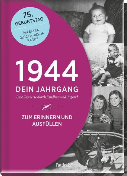 • Das erste Jahrgangsbuch, das Zeitgeschehen und persönliche Erinnerungen kombiniert • Geschenkidee zum 75. Geburtstag: gelebte Geschichte, besondere Momente, bewegende Erinnerungen • Informative Querschnitte aus Politik, Kultur, Gesellschaft, Mode, Unterhaltung und Sport • Erinnerungsbuch mit 16 personalisierbaren Seiten mit inspirierenden Fragen zum Ausfüllen und Eintragen • Mit Platz zum Einkleben von persönlichen Fotos • Eine Film- Zeitreise in Form von QR- Codes lässt die Vergangenheit lebendig werden. • Das ganz besondere Buch- Plus: eine passende Glückwunschkarte komplettiert das Geschenk. • Emotionales, historisches Bildmaterial • Stilvolles, zeitloses Magazin- Layout • Textfeld für eine persönliche Widmung auf der ersten Seite • Langlebiger, stabiler und hochwertig veredelter Einband aus laminierter Pappe • Maße: 17,0 x 24,0 cm, 64 Seiten Die 44er: Kindheit und Jugend in den aufstrebenden 50ern Wer 1944 geboren wird, ist etwas Besonderes, denn es gibt nicht viele Kinder in diesem Jahrgang. Eine offizielle Geburtsstatistik gibt es wegen des Kriegs nicht mehr. Eine Kindheit in Kriegsund Nachkriegszeiten, Jahrzehnte voller Fortschritte sowie das Zurücklegen eines ereignisreichen Weges bis in ein stolzes Alter: Der 75. Geburtstag ist ein Anlass, auf das Erlebte zufrieden und staunend zurückzublicken. 16 personalisierbare Seiten: zum Skizzieren der eigenen Biographie Dieses Geschenkbuch bietet nicht nur die Gelegenheit, gemeinsam mit Freunden und Familie die Geschichten spannender Jahrzehnte zu rekapitulieren. Die zusätzlichen Seiten zum Selbst- Befüllen mit Fragen zur Geburt, Kindheit und Jugend des 44ers lassen die ganz persönlichen Erinnerungen des Jubilars und die schönsten Momente seines Lebens wieder lebendig werden. Außerdem gibt es frei gestaltbare Zeilen, auf denen das Geburtstagskind seine eigenen Gedanken zum Jetzt und Damals festhalten kann. Fragen zur eigenen Lebensphilosophie sowie kluge Denkanstöße geben dabei wunderbare Impulse. Dadurch wird das Jahrgangsbuch zur individuellen Zeitkapsel, die man auch zu späteren Geburtstagen immer wieder gerne öffnet. Ein Jahrgangsbuch, das zum gemeinsamen Gespräch anregt Wussten Sie, dass • die beliebtesten Namen im Jahr 1944 unter anderem Renate, Ursula, Klaus oder Jürgen waren, • noch längst nicht alle Familien einen Staubsauger besaßen, • im Kino die „Die Feuerzangenbowle“ mit Heinz Rühmann lief, • das Internationale Rote Kreuz für die Versorgung von Kriegsgefangenen und verwundeten Soldaten den Friedensnobelpreis verliehen bekam, • immer mehr junge Frauen in ihrer Freizeit die beliebten Caprihosen mit geschlitztem Bein trugen, • Elisabeth II in Westminster Abbey zur Königin gekrönt wurde und dieses Ereignis erstmals im Fernsehen übertragen wurde? Sie sehen, dieses Geschenkbuch bietet ordentlich Erinnerungs- Stoff zum 75.! Übrigens: Diesen runden Geburtstag dürfen 2019 auch viele berühmte Persönlichkeiten feiern, darunter Ex- Bundeskanzler Gerhard Schröder, Schauspielerin Uschi Glas, Soul- und Pop- Legende Diana Ross, Extrem- Bergsteiger Reinhold Messner und Schlagersänger Costa Cordalis. Was für eine illustre Geburtstagsrunde! Jubiläum, Geburtstag, Jahrestag, Mitbringsel, Gastgeschenk Eine wunderbare Geschenkidee, die verbindet, Gespräche anstößt und dem Beschenkten eine tolle Gelegenheit bietet, seine Erinnerungen mit Familie und Freunden zu teilen.