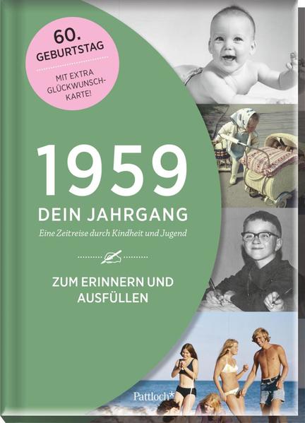 • Das erste Jahrgangsbuch, das Zeitgeschehen und persönliche Erinnerungen kombiniert • Geschenkidee zum 60. Geburtstag: gelebte Geschichte, besondere Momente, bewegende Erinnerungen • Informative Querschnitte aus Politik, Kultur, Gesellschaft, Mode, Unterhaltung und Sport • Erinnerungsbuch mit 16 personalisierbaren Seiten mit inspirierenden Fragen zum Ausfüllen und Eintragen • Mit Platz zum Einkleben von persönlichen Fotos • Eine Film- Zeitreise in Form von QR- Codes lässt die Vergangenheit lebendig werden. • Das ganz besondere Buch- Plus: eine passende Glückwunschkarte komplettiert das Geschenk. • Emotionales, historisches Bildmaterial • Stilvolles, zeitloses Magazin- Layout • Textfeld für eine persönliche Widmung auf der ersten Seite • Langlebiger, stabiler und hochwertig veredelter Einband aus laminierter Pappe • Maße: 17,0 x 24,0 cm, 64 Seiten Die 59er: mit der Geburt ins Leben der aufregenden 60er katapultiert Die Kindheit der Babyboomer- Generation war unbeschwert. Die vielen technischen Neuerungen machten das Leben angenehmer, auch war genug Geld da, um sie anzuschaffen. Fernseher, Auto, Eigenheim war nun für die meisten bezahlbar. Junge Familien durften voll Optimismus in die Zukunft blicken. Kein Wunder, dass in dieser Zeit besonders viele Kinder geboren werden. Modetechnisch glückte damals nicht immer alles, aber wenn der Beschenkte heute auf die Bilder von damals schaut, kann er zumindest ein wenig darüber schmunzeln. 16 personalisierbare Seiten: zum Skizzieren der eigenen Biographie Dieses Geschenkbuch bietet nicht nur die Gelegenheit, gemeinsam mit Freunden und Familie die Geschichten spannender Jahrzehnte zu rekapitulieren. Die zusätzlichen Seiten zum Selbst- Befüllen mit Fragen zur Geburt, Kindheit und Jugend des 59ers lassen die ganz persönlichen Erinnerungen des Jubilars und die schönsten Momente seines Lebens wieder lebendig werden. Außerdem gibt es frei gestaltbare Zeilen, auf denen das Geburtstagskind seine eigenen Gedanken zum Jetzt und Damals festhalten kann. Fragen zur eigenen Lebensphilosophie sowie kluge Denkanstöße geben dabei wunderbare Impulse. Dadurch wird das Jahrgangsbuch zur individuellen Zeitkapsel, die man auch zum 70. oder 80. Geburtstag immer wieder gerne öffnet. Ein Jahrgangsbuch, das zum gemeinsamen Gespräch anregt Wussten Sie, dass • die beliebtesten Namen im Jahr 1959 unter anderem Sabine, Gabriele, Michael oder Klaus waren, • die Fünf- Tage- Woche durchgesetzt wurde und die Väter künftig den Samstag mit ihrer Familie verbrachten, • der Monumentalfilm „Ben Hur“ in die Kinos kam und mit gleich elf der begehrten Oscars ausgezeichnet wurde, • viele Wohnungen immer noch kein Badezimmer und auch keine Zentralheizung hatten? Sie sehen, dieses Geschenkbuch bietet ordentlich Erinnerungs- Stoff zum 60.! Übrigens: Diesen runden Geburtstag dürfen 2019 auch viele berühmte Persönlichkeiten feiern, darunter Fußballspieler Bernd Schuster, Hollywoodstar Emma Thompson, ComedyQueen Hella von Sinnen, Wissens- Guru Ranga Yogeshwar und Rockstar Bryan Adams. Was für eine illustre Geburtstagsrunde! Jubiläum, Geburtstag, Jahrestag, Mitbringsel, Gastgeschenk Eine wunderbare Geschenkidee, die verbindet, Gespräche anstößt und dem Beschenkten eine tolle Gelegenheit bietet, seine Erinnerungen mit Familie und Freunden zu teilen.