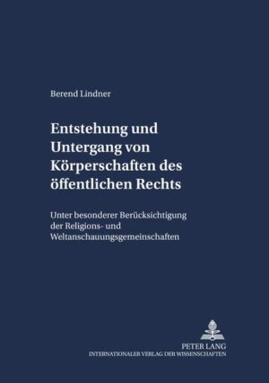 Bei Entstehung und Untergang von Religionskörperschaften ist im Gegensatz zu Körperschaften des öffentlichen Rechts im herkömmlichen verwaltungsrechtlichen Sinn noch vieles unklar. Darüber hinaus stellen sich in diesem Zusammenhang zahlreiche Rechtsprobleme, die bei letzteren nicht auftreten. Der Autor geht diesen Unklarheiten und Rechtsproblemen in einer vergleichenden Untersuchung auf den Grund und erarbeitet insbesondere eine Dogmatik des Verlusts des Körperschaftsstatus bei korporierten Religions- und Weltanschauungsgemeinschaften, die darauf bedacht ist, deren wesenhafte und rechtliche Besonderheiten zu würdigen und ihnen adäquat Rechnung zu tragen.