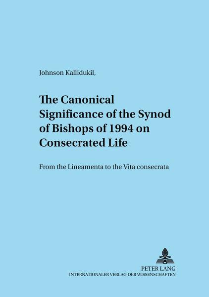 The post-conciliar period was characterised by numerous novelties in the realm of life of consecration resulting also in the emergence of various new canonical issues. Although the CIC 1983 made serious attempts to unravel the same, even after the relative long period of a decade since its promulgation, many matters were still open and ambiguous. In this context, the Synod of 1994 on ‘Consecrated life’ and the post-synodal apostolic exhortation were deemed to be effective agents in furnishing with the necessary norms which would resolve all such ambiguities. Against this background, the book examines how far the Synod as well as the post-synodal document Vita consecrata contributed to resolve the various canonical issues.