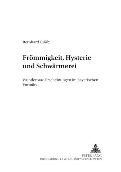 Anfang der 1840er Jahre sorgten wunderbare Erscheinungen in mehreren oberbayerischen Pfarrgemeinden für Aufsehen. In Waakirchen verfielen Frauen regelmäßig in religiöse Ekstasen, hatten Visionen oder schwitzten Blut. An einer 19jährigen Bauerntochter aus dem Landgericht Tittmoning zeigten sich die Wundmale Christi. Die außergewöhnlichen religiösen Phänomene riefen die Vertreter von Kirche, Staat und Medizin auf den Plan. Handelte es sich um «Wunder der Gnade» oder um manipulierte «geistliche Komödien»? Anhand bislang unerschlossener Archivalien zeigt Bernhard Gißibl die unterschiedlichen Intentionen, Normen und Deutungen der beteiligten Personen und der hinter ihnen stehenden Institutionen. Eingebettet in politik-, sozial- und kulturgeschichtliche Prozesse eröffnen die Wunder neue Perspektiven auf das Verhältnis von Thron und Altar im Königreich Bayern unter Ludwig I.