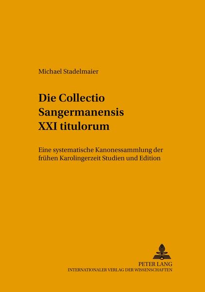 Gegenstand dieser Untersuchung ist die Collectio canonum (codicis) Sangermanensis, eine systematische Kompilation des 8. Jahrhunderts, deren verschiedenartige kirchenrechtliche und liturgische Texte in 21 Titel mit 351 Kapiteln eingeteilt sind. Das Werk stellt eine Art Lehr- oder Handbuch für Geistliche dar, dessen Besonderheit das durchgängig verwendete Frage- und Antwortschema ist. Auf der Basis aller bekannten Textzeugen wird diese ungewöhnliche Kanonessammlung erstmals eingehend analysiert, kritisch ediert und kommentiert.