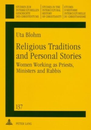 Women in roles of religious leadership represent a relatively new phenomenon within Judaism and Christianity and to some extent, a break with traditional assumptions. The study gives insight into how women are defining themselves as religious leaders and women within the context of patriarchal religion. The research is based on 50 qualitative interviews with women rabbis, Anglican priests and other Christian ministers. Some of the issues discussed concerning role, ordination and tradition are unrelated to gender. Christian interviewees describe their journeys into the ministry or priesthood predominantly as experiences of vocation whereas rabbis choose the rabbinate out of an interest in Jewish studies and in the role itself. With regard to gender women across the religious divide are facing opposition and are dealing with similar religious questions of inclusive language or the impact of traditional female roles.