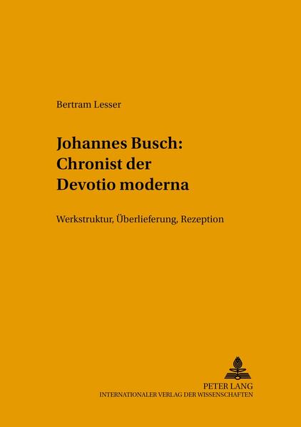 Der Windesheimer Augustiner-Chorherr Johannes Busch (1399-ca. 1480) gehört als Klosterreformer und Chronist zu den markantesten Gestalten der Devotio moderna. Mit seinen historiographischen Schriften, dem Chronicon Windeshemense und dem Liber de reformatione monasteriorum, hat er das Bild des Windesheimer Klosterverbands und der spätmittelalterlichen Observanzbewegungen geprägt und bis in die moderne Forschung hinein bestimmt. Seine Briefe und Predigten sind hingegen weitgehend unbeachtet geblieben. Ausgehend von literaturwissenschaftlichen Fragestellungen analysiert diese Arbeit die Werke Buschs nach ihrer Konzeption, Struktur und Intention und untersucht ihre Überlieferung und Rezeption als Teil der historischen Traditionsbildung der Devotio moderna. Dabei erweisen sich die Texte als Teil eines Gesamtwerkes, dessen Ziel es ist, den Fortbestand der Devotio moderna zu gewährleisten.