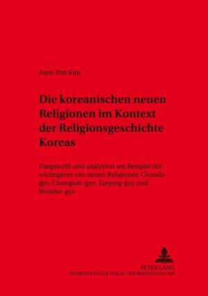 Seit dem 19. Jahrhundert entstehen weltweit so genannte «neue Religionen», mehr als einhundert allein in Korea. Die Arbeit untersucht die vier ältesten und wichtigsten dieser koreanischen neuen Religionen, die auch Basis für weitere Varianten wurden. Diese neuen Religionen sind nur vor dem Hintergrund der pluralen koreanischen Religionsgeschichte zu verstehen, in der Schamanismus, Konfuzianismus, Taoismus und Buddhismus eine Rolle spielten.