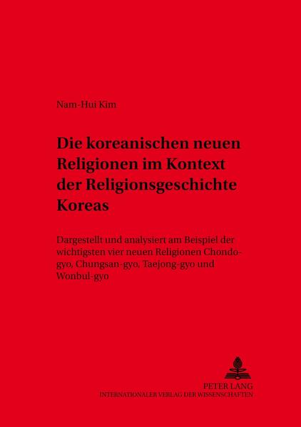 Seit dem 19. Jahrhundert entstehen weltweit so genannte «neue Religionen», mehr als einhundert allein in Korea. Die Arbeit untersucht die vier ältesten und wichtigsten dieser koreanischen neuen Religionen, die auch Basis für weitere Varianten wurden. Diese neuen Religionen sind nur vor dem Hintergrund der pluralen koreanischen Religionsgeschichte zu verstehen, in der Schamanismus, Konfuzianismus, Taoismus und Buddhismus eine Rolle spielten.