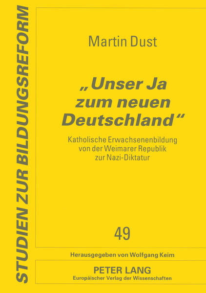 Martin Dust analysiert in seiner mentalitätsgeschichtlichen Studie das «weltanschauliche Gepäck» katholischer Erwachsenenbildung aus einer ideologiekritischen Perspektive von der Endphase der Weimarer Republik im Übergang zur Nazi-Diktatur. Als Quellen dienen die Zeitschrift Prediger und Katechet, das grundlegende Periodikum Volkstum und Volksbildung des Zentralbildungsausschusses der katholischen Verbände Deutschlands (1919-1934) sowie der Nachlass des Schriftleiters und Erwachsenenbildners Emil Ritter (1881-1968). Ritter war über vier politische Systeme hinweg in einflussreichen Positionen tätig, unter anderem 1933/34 als Chefredakteur der durch Franz von Papen dominierten Tageszeitung Germania. Die Darstellung zeigt auf, dass die katholische Erwachsenenbildung aufgrund ihrer nationalen, völkischen und antidemokratischen Grundmuster einen verhängnisvollen Beitrag zur Machteroberung und Systemstabilisierung der Nazi-Diktatur leistete.