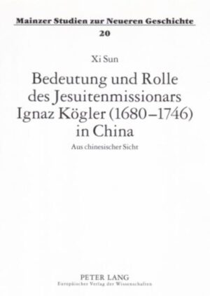 Ignaz Kögler aus Landsberg in Bayern war einer der wichtigsten deutschen Jesuitenmissionare im 18. Jahrhundert in China. Er ging 1716 mit 36 Jahren nach Peking und blieb dort bis zu seinem Tode im Jahr 1746. In diesen 30 Jahren war er zweimal Visitator (1729-1733 und 1741-1745) der Jesuitenvizeprovinz China und Japan und über 20 Jahre lang der erste offizielle europäische Direktor des astronomischen Amts Chinas. Er war außerdem Mandarin zweiter Klasse und Vizepräsident des Kultusministeriums am chinesischen Kaiserhof, was nur wenige Europäer erreichten. Als ranghöchster Jesuitenmissionar verteidigte Kögler seine Ordensbrüder in China mehrmals, und zwar mit viel Erfolg. Er wurde als die «einzige Stütze des Christentums in China» bezeichnet. Als ausgezeichneter europäischer Jesuitenwissenschaftler verbesserte Ignaz Kögler die chinesische Astronomie und den Kalender. Das letzte große astronomische Instrument Chinas «Ji Heng Fu Cheng Yi» wurde unter seiner Leitung verfasst. Wegen seiner hervorragenden wissenschaftlichen Tätigkeit wurde Ignaz Kögler von drei Kaisern mehrmals belohnt und von chinesischen Historikern als der hervorragendste Missionar bezeichnet.