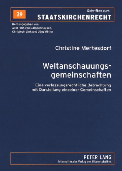 Was und wer sind Weltanschauungsgemeinschaften? Was ist der Aussagegehalt, was ist die Bedeutung des von Art. 140 GG inkorporierten Art. 137 Abs. 7 WRV? Was ist sein Geltungsumfang? Weshalb wurde die Norm geschaffen? Über die sich in diesem Kontext stellenden Fragen möchte diese Untersuchung Antwort geben. Sie will einen Gesamtüberblick über das Themengebiet bieten