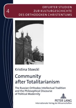 Starting with a definition of political modernity from the perspective of its greatest trial-totalitarianism-this study asks the question how community is conceptualized in the contemporary Western philosophical discourse and in the Russian Orthodox intellectual tradition. Contemporary philosophical and theological approaches in Russia develop alternative perspectives on community and on the human subject. This study analyzes them historically and philosophically and compares them with liberal, postmodern and communitarian philosophies of community in the West.