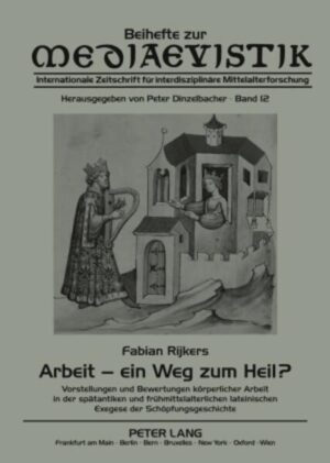 Diese mentalitätsgeschichtliche Arbeit beschäftigt sich mit den Vorstellungen und Bewertungen körperlicher Arbeit in der Spätantike und im frühen Mittelalter. Als Grundlage dient eine bisher in diesem Zusammenhang kaum beachtete Quellengattung: Die lateinische Genesisexegese, die für die Menschen der behandelten Zeit eine große Bedeutung hatte. Unter Verwendung einer philologisch-hermeneutischen Methode wird die Auslegung der Schöpfungsgeschichte untersucht, in der die körperliche Arbeit einerseits als freudige Fortführung des Schöpfungswerks und andererseits als Strafe für den Sündenfall dargestellt wird. Die körperliche Arbeit wird von den Exegeten religiös erhöht und als ein Weg zum Heil, als eine Chance zur Erlangung eines besseren Jenseits verstanden.