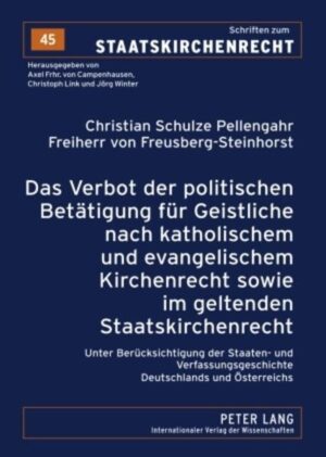 Im 19. und zu Beginn des 20. Jahrhunderts finden wir in Deutschland und Österreich zahlreiche katholische Priester als aktive Parlamentarier in Parteien und Parlamenten. Nicht nur in der Zeit des Kulturkampfes sind sie dort für die christlichen Werte ebenso mit Nachdruck eingetreten, wie ihre evangelischen Amtsbrüder, die sich bis heute eine Teilhabe am politischen Diskurs als Parlamentarier bewahrt haben. Katholische Priester fehlen indes in den Bundes- und Länderparlamenten-mit einer Ausnahme im Hessischen Landtag-in Deutschland und Österreich heute vollständig. Worin liegt diese katholische Abstinenz begründet? Der Autor geht dieser Frage nach und untersucht einschlägige Regelungen des Staatskirchenrechts-mit der Zentralnorm des Art. 32 Reichskonkordat-und des katholischen und evangelischen Kirchenrechtes und stellt die Normen in den jeweiligen Staaten- und verfassungsgeschichtlichen Kontext. Interessant ist dabei die unterschiedliche Art der Regelung der Thematik in den beiden großen christlichen Kirchen, die von Beurlaubung des Pfarrers als Mandatsträger bis hin zum ausdrücklichen Verbot der Übernahme eines öffentlichen Amtes und Mandates reicht.