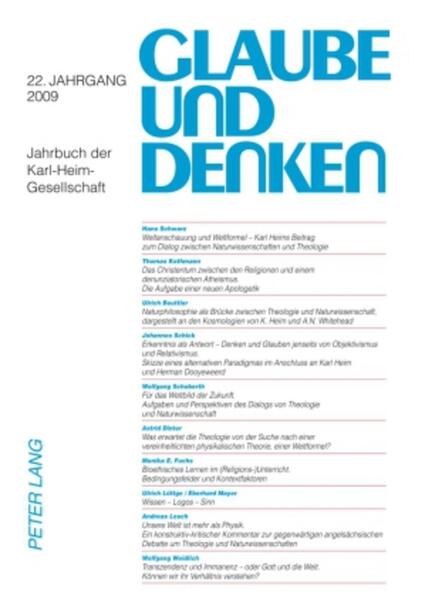 Karl Heim (1874-1958) prägte als Theologe an den Universitäten Halle, Münster und seit 1920 in Tübingen sowie von 1920 bis 1948 als Frühprediger an der Tübinger Stiftskirche Generationen von Pfarrern. Unter seinen Zuhörern befanden sich auch viele Nicht-Theologen, denn Karl Heim konnte einerseits komplizierte naturwissenschaftliche Sachverhalte erstaunlich einfach und doch zutreffend elementarisieren und andererseits den christlichen Glauben mit diesen Ergebnissen in einen fruchtbaren Dialog bringen. Der 22. Jahrgang dieses Jahrbuches konzentriert sich auf Fragen nach dem Weltbild und nach einer physikalischen Weltformel und enthält darüber hinaus Beiträge zum Verhältnis von Naturwissenschaft und Theologie. Auch mit diesem Jahrbuch wird die bleibende Bedeutung der Theologie Karl Heims für eine dialogfähige Theologie im 21. Jahrhundert deutlich. Volume 22 of the Yearbook of the German Karl Heim Society presents a variety of articles. Most of them are devoted to the relationship between brain and spirit, and the remainder elucidates the relationship between the natural sciences and theology. The authors want to show the enduring significance of Karl Heim’s insistence on a dialogue between theology and the natural sciences, and to further the intention of the Karl Heim Society to present a biblical Christian orientation in a world shaped by technology and the natural sciences. Though the contributions are in German, an extensive summary in English is appended to each of them.