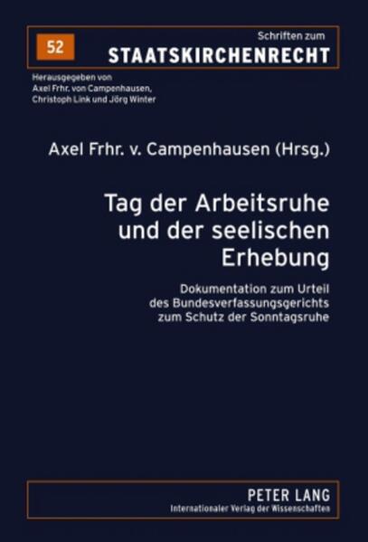 Der Sonntag ist als Tag der Arbeitsruhe und der seelischen Erhebung vom Grundgesetz geschützt. Gegen die Aushöhlung des Sonntagsschutzes durch die Ausweitung von Ladenöffnungen an Sonn- und Feiertagen durch das Berliner Ladenöffnungsgesetz haben die evangelische und die katholische Kirche Verfassungsbeschwerde eingelegt. Diese Dokumentation enthält die Verfassungsbeschwerden der Professoren Karl-Hermann Kästner/Tübingen und Christian Starck/Göttingen sowie deren Einlassungen, das Urteil des Bundesverfassungsgerichts und das Berliner Ladenöffnungsgesetz. Der Entscheidung kommt bundesweite Bedeutung zu.