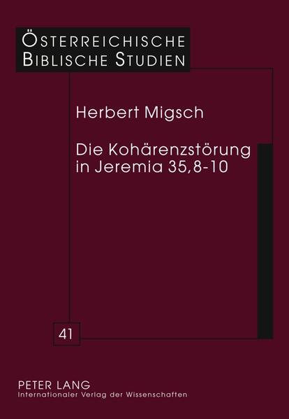 Die Studie widmet sich der Frage, wieso viele moderne katholische und protestantische Übersetzungen von Jeremia 35,8-10 durch eine Kohärenzstörung entstellt sind. Diese erschien zum ersten Mal in der vorlutherischen Bibel (Straßburg, 1466). Die Zürcher Prädikanten und Huldreich Zwingli nahmen sie in die Zürcher Prophetenbibel (1529) auf, und so gelangte sie über die Zürcher Bibel (1531) in die englischen Bibeln des 16. Jahrhunderts. Ab der zweiten Hälfte des 19. Jahrhunderts eroberte sie immer mehr protestantische und katholische und sogar manche jüdische Wiedergaben der Verse 8-10. Ihre Blütezeit erlebte sie in der zweiten Hälfte des 20. Jahrhunderts. Leider findet sie sich noch immer in einigen Bibelübersetzungen des 21. Jahrhunderts.