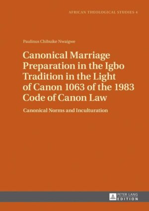 The Igboman who embraces Christianity wants to remain a Christian without rejecting his Igbo identity and culture. In view of this, there is an urgent need to foster and promote marriage preparation in Igboland as a way of rediscovering the Christian and traditional values of marriage as an institution. This aims at providing the ambience and opportunity for prospective couples to establish successful marriages and their stability in Igboland. In this regard, as an implementation to its renewed meaning and understanding of marriage, the Church recognizes the necessity for effective and adequate marriage preparation and pastoral care of marriage. The study attempts to give the influence of theological and canonical enrichments in the meaning and understanding of the matrimonial sacrament upon the legal provisions, guidelines and programs for marriage preparation in the Igbo dioceses of Nigeria.