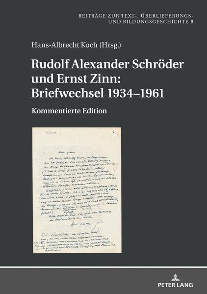 Rudolf Alexander Schröder und Ernst Zinn: Briefwechsel 19341961 | Bundesamt für magische Wesen