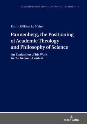 This book offers a bright and learned contribution on the famous German Theologian Wolfhart Pannenberg. Centering on his work Wissenschaftstheorie und Theologie (1973) it deals with his passion for an academically sound and respected theology, its radiation in an interdisciplinary university context in general and in the science-and-theology-dialogue in particular. Dr. Gülden Le Maire illuminates the role and function of theology in the German and Anglo-American educational-political landscape in the last decades of the 20st century. But she also offers a vision for the future of a healthy and fruitful academic theology in the German Academy and beyond. Michael Welker, Senior professor of Systematic Theology at the University of Heidelberg