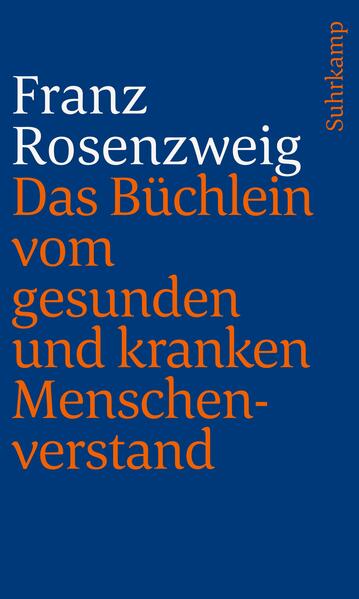 Franz Rosenzweigs im Ersten Weltkrieg verfaßtes Hauptwerk Der Stern der Erlösung ist als ein grundlegendes Zeugnis existentiellen Denkens anzusehen. Das Büchlein vom gesunden und kranken Menschenverstand wurde 1921 geschrieben und kam in der deutschen Originalfassung erstmals 1964 im Druck heraus (eine englische Übersetzung erschien 1964 in den USA). Es ist ein Versuch, die Grundthese des Hauptwerks in vereinfachter Form darzulegen, und zugleich ein Teil von Franz Rosenzweigs Biographie. Von entscheidender Bedeutung ist der biographische Stellenwert dieses Buches: es handelt sich um den letzten Essay, den Rosenzweig als gesunder Mensch geschrieben hat. Der Anhänger der alten, spekulativen, begriffsgebundenen philosophischen Systeme wird hier als ein der Lähmung verfallener Patient behandelt, der durch das »neue Denken« geheilt wird. Zwei oder drei Monate nach Vollendung der Abhandlung bemerkte Rosenzweig an sich selbst gewisse Störungen in der Muskulatur-Symptome einer Lähmung, die den jungen Mann des Bewegungs- und Sprachvermögens beraubten. Im Büchlein vom gesunden und kranken Menschenverstand wendet sich Rosenzweig gegen den deutschen Idealismus, der die Welt auf das wahrnehmende Ich zurückführt. Im Gegensatz zu den Lehren des Idealismus gelten für Rosenzweig die Gesetze des Denkens nicht als identisch mit den Gesetzen der Wirklichkeit. Der Denkende ist kein abstraktes Wesen