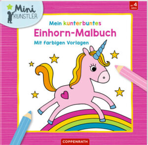 In diesem Malbuch finden kleine Künstler zauberhafte Einhorn- Motive mit Farbvorlagen. Wer möchte, malt alles so aus wie vorgegeben oder ganz anders.