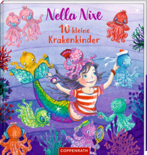 Oje, Krake Pulpino, der im Krakenkindergarten arbeitet, braucht mal eine Pause: Denn zehn Krakenkinder mit insgesamt 80 Krakenarmen können eine Menge Quatsch machen. Klar, dass Nella Nixe ihm helfen möchte und spontan als Kraken- Babysitterin einspringt. Doch auch der fröhlichen Meerjungfrau fällt es schwer, alle 10 Krakenkinder gleichzeitig im Auge zu behalten. Eines tarnt sich perfekt zwischen den Algen, eins schläft versteckt in einer Muschel ein, eins saugt sich an einem Delfin fest und saust mit ihm davon … Und so kommt ihr leider ein Krakenkind nach dem anderen abhanden. Was nun? Nella wäre nicht Nella, wenn sie nicht auch hierfür schon eine gute Idee hätte ... Eine wunderbar lustiges und wimmeliges Bilderbuch zum Suchen, Zählen und Mitfiebern für kleine Meerjungfrauen ab 3 Jahren.