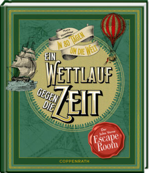 Ein ganz besonderer Rätselspaß für alle Jules-Verne-Fans! Eine Reise um die Erde in 80 Tagen, also in 1 920 Stunden oder 115 200 Minuten - ist das möglich? Auf diese scheinbar aussichtslose Wette lässt sich im Jahr 1872 der exzentrische Gentleman Phileas Fogg ein und setzt dafür sein Vermögen aufs Spiel. Gemeinsam mit seinem lebenslustigen Diener Jean Passepartout, 20 000 Pfund im Gepäck und einer beneidenswerten inneren Gelassenheit macht sich Fogg unverzüglich auf den Weg. Doch ihnen steht eine Reise voll unvorhergesehener Hindernisse und überraschender Wendungen bevor. Denn es ist nicht nur die Zeit, die damit droht, die Reisenden einzuholen … Erlebe Jules Vernes Klassiker der Weltliteratur als spannenden Escape Room und begib dich auf ein einmaliges Abenteuer. Löse die verschiedenen Rätsel mit guter Beobachtungsgabe sowie kreativer Kombinationsfähigkeit und begleite die Reisegruppe um Phileas Fogg bei diesem aufregenden Wettlauf gegen die Zeit - ein großes Vergnügen für alle Rätselfans. Abwechslungsreiche und spannende Rätsel Mit fantastischen Illustrationen und 8 aufwendig gestalteten Extras Das perfekte Geschenk für alle Jules Verne-Fans