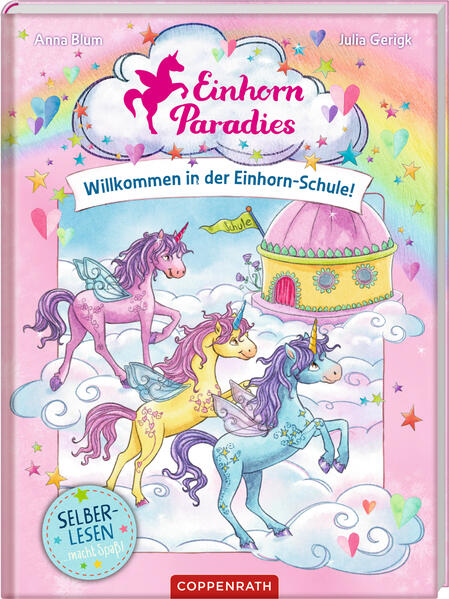 Hinter dem Horizont, am Ende des Regenbogens liegt es: das Einhorn- Paradies. Dort ist jeder Tag ein zauberhaftes Abenteuer für die drei kleinen Einhörner Vanilla, Rosie und Blue. Hurra, die Einhorn- Schule geht los! Für Vanilla, Rosie und Blue stehen ab jetzt Flugunterricht, Pflanzenkunde und Einhorn- Magie auf dem Stundenplan! Doch bald merkt Blue, dass es ganz schön schwer ist, immer ruhig zu sein und zuzuhören. Und sein neuer Platznachbar Fiet ist so unfreundlich! Als die Klasse eine geheimnisvolle Blume finden soll, die nur an einem Tag im Jahr blüht, fiebert Blue der Aufgabe entgegen. Nur blöd, dass er dabei ausgerechnet mit dem griesgrämigen Fiet zusammenarbeiten soll … · Für Leseanfänger (2. Lesestufe) · Große Schrift, einfache Sätze · Mit bunten Bildern auf jeder Seite · Viele Mitmach- Seiten zur Belohnung und Entspannung · Mit Quizfragen bei Antolin Ebenfalls in der Reihe erschienen: · „Meja Meergrün“ von Erik O. Lindström und Alexandra Langenbeck · „Flora Flitzebesen“ von Eleni Livanios · „T- Rex World“ von Jochen Till und Raimund Frey