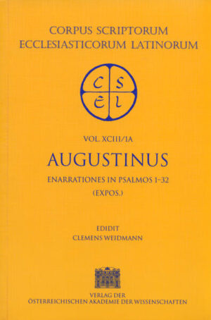 Augustine´s Enarrationes in Psalmos constitute a complete commentary on the Book of Psalms. They were composed as homilies he preached and as commentaries he dictated. Their rapid and widespread reception throughout the Middle Ages was due to their spiritual and moral exegesis, which monastic circles found particularly attractive. The first complete edition to be based on textual criticism and on scholarly analysis aims to replace the old Maurist text (Paris, 1681). Because of the extraordinary length of the complete text of the Enarrationes in Psalmos and its vast manuscript tradition the edition project has been divided among two teams working in Vienna and Rome. After the edition of the commentaries on the Gradual Psalms (Enarrationes 119-133, CSEL XCV/3, Vienna 2001), and the Psalmes 134-140 (CSEL XCV/4, Wien 2002), this third volume contains the oldest exegesis of Psalms 1-32