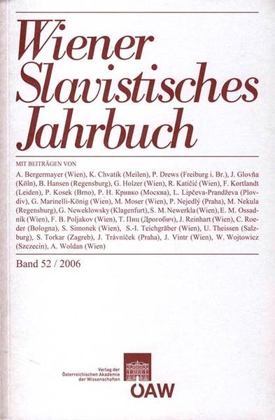 Wiener Slavistisches Jahrbuch / Wiener Slavistisches Jahrbuch Band 52 / 2006 |