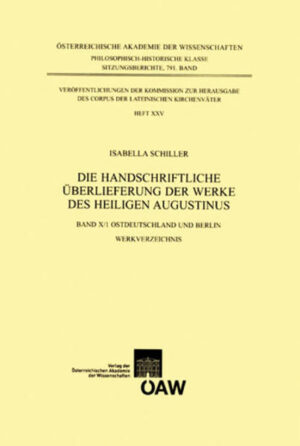 The 10th volume of the catalogue series "Die handschriftliche Überlieferung der Werke des Heiligen Augustinus", edited by the Church Fathers Commission of the Austrian Academy of Sciences, lists the libraries and archives of East Germany as well as the re-united manuscripts of former West- and East-Berlin. Part 1 (Werkverzeichnis) contains the (pseudo-)Augustinian works and also provides-apart from Augustine´s sermons-a listing of those texts which are in the codices attributed to the Church Father, although it can be proved that they were written by other identified authors. Also included were translations of (pseudo-)Augustinian works into modern languages