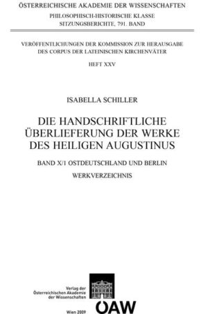 The 10th volume of the catalogue series "Die handschriftliche Überlieferung der Werke des Heiligen Augustinus", edited by the Church Fathers Commission of the Austrian Academy of Sciences, lists the libraries and archives of East Germany as well as the re-united manuscripts of former West- and East-Berlin. Part 1 (Werkverzeichnis) contains the (pseudo-)Augustinian works and also provides-apart from Augustine´s sermons-a listing of those texts which are in the codices attributed to the Church Father, although it can be proved that they were written by other identified authors. Also included were translations of (pseudo-)Augustinian works into modern languages